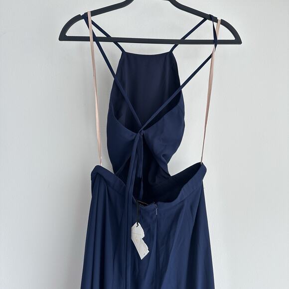 Fame And Partners Dress 8 Navy Dreamer Gown Evening Elegant Quiet Luxury Gala - Picture 8 of 11
